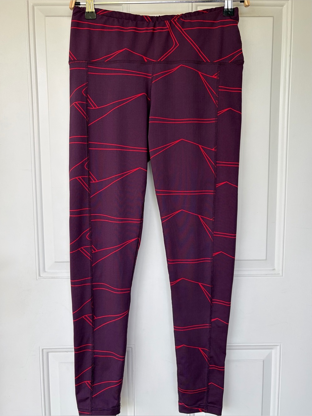 •Oiselle• Purple Patterned High Rise Running Leggings - Size 10